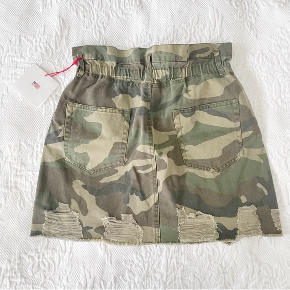 NWT Toast Camouflage Paper Bag Denim Deconstructed Skirt Camo Size Small - Picture 4 of 8